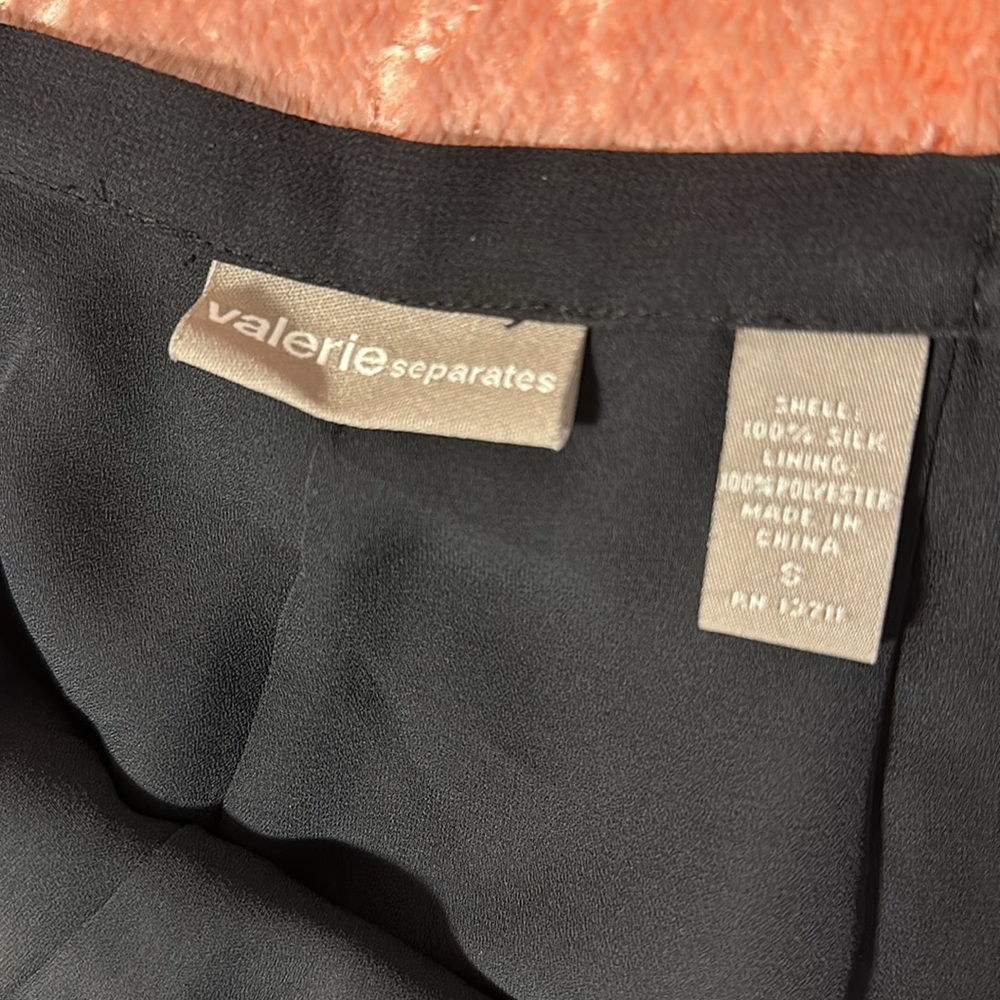 NWOT Valerie long light black pants 100% silk Crepe de Chine fully lined size S - Picture 12 of 14